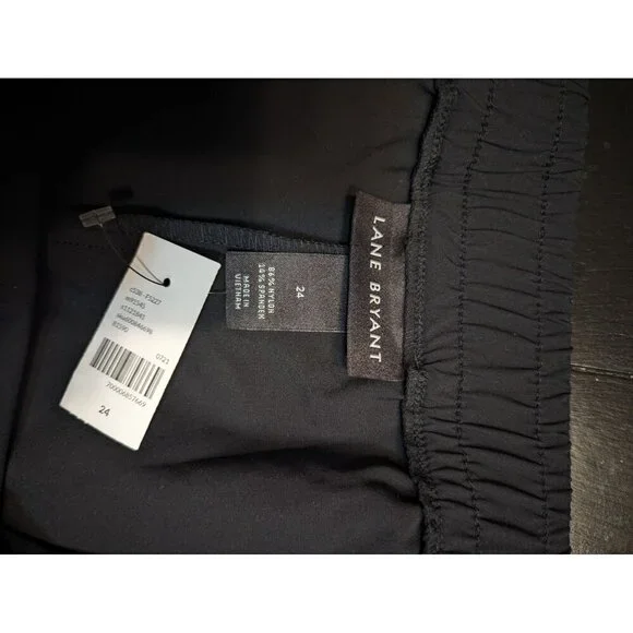 Lane Bryant Wide Leg On The Go Mid Rise Draped Trouser Pants Black Size … - Picture 7 of 12